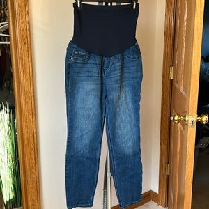 Like new, maternity jeans with belly band attached size large